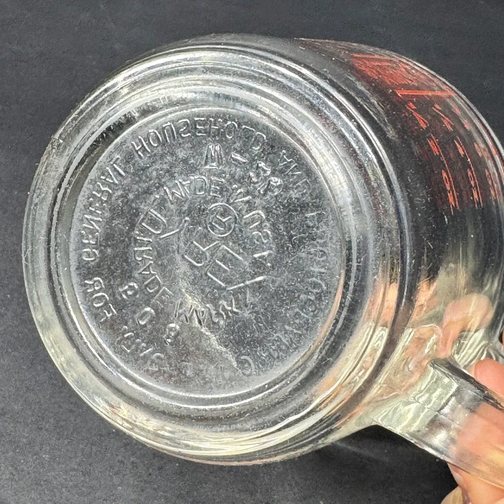 Vintage Pyrex 1 Cup Liquid Measuring Cup Red Lettering D-Handle #508 Made in USA